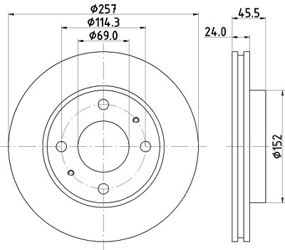 Hella Bremsscheibe [Hersteller-Nr. 8DD355110-931] für Hyundai von HELLA