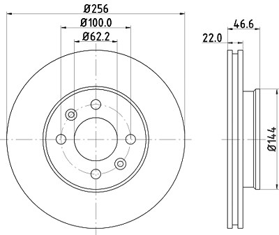 Hella Bremsscheibe [Hersteller-Nr. 8DD355119-011] für Hyundai, Kia von HELLA