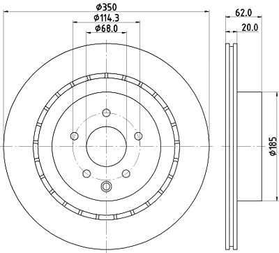 Hella Bremsscheibe [Hersteller-Nr. 8DD355122-261] für Nissan, Infiniti von HELLA