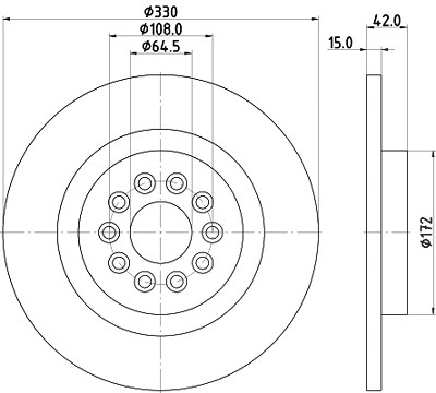 Hella Bremsscheibe [Hersteller-Nr. 8DD355116-711] für Jaguar von HELLA