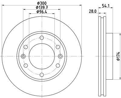 Hella Bremsscheibe [Hersteller-Nr. 8DD355114-341] für Kia von HELLA