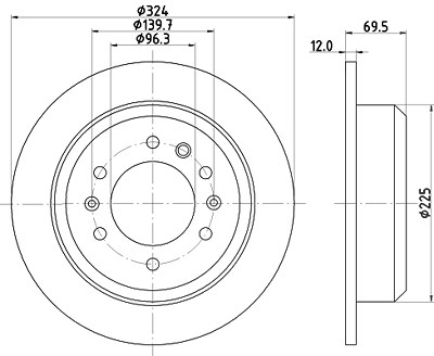 Hella Bremsscheibe [Hersteller-Nr. 8DD355114-041] für Kia von HELLA