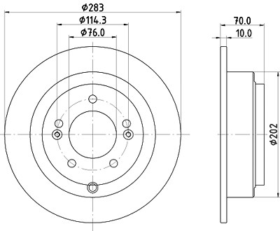 Hella Bremsscheibe [Hersteller-Nr. 8DD355118-091] für Kia von HELLA