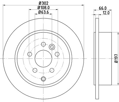 Hella Bremsscheibe [Hersteller-Nr. 8DD355118-911] für Land Rover von HELLA