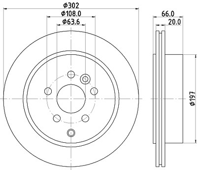 Hella Bremsscheibe [Hersteller-Nr. 8DD355118-921] für Land Rover von HELLA