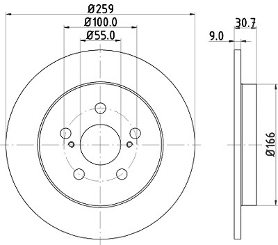 Hella Bremsscheibe [Hersteller-Nr. 8DD355116-901] für Subaru, Toyota von HELLA