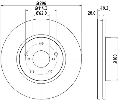 Hella Bremsscheibe [Hersteller-Nr. 8DD355115-191] für Lexus von HELLA