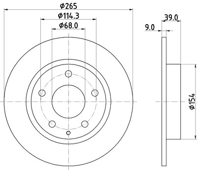 Hella Bremsscheibe [Hersteller-Nr. 8DD355120-461] für Mazda von HELLA