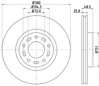 Hella Bremsscheibe [Hersteller-Nr. 8DD355110-891] für Mazda von HELLA