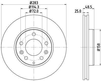 Hella Bremsscheibe [Hersteller-Nr. 8DD355110-361] für Mazda von HELLA