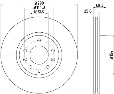 Hella Bremsscheibe [Hersteller-Nr. 8DD355115-771] für Mazda von HELLA