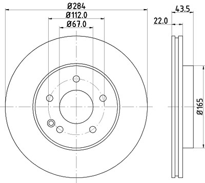 Hella Bremsscheibe [Hersteller-Nr. 8DD355102-971] für Mercedes-Benz von HELLA