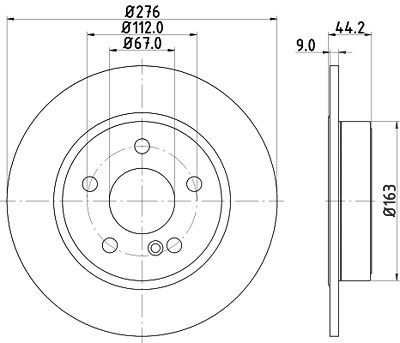 Hella Bremsscheibe [Hersteller-Nr. 8DD355119-431] für Mercedes-Benz von HELLA