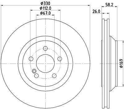 Hella Bremsscheibe [Hersteller-Nr. 8DD355116-281] für Mercedes-Benz von HELLA