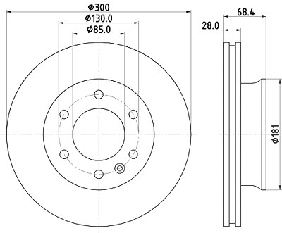 Hella Bremsscheibe [Hersteller-Nr. 8DD355117-621] für Mercedes-Benz, VW von HELLA