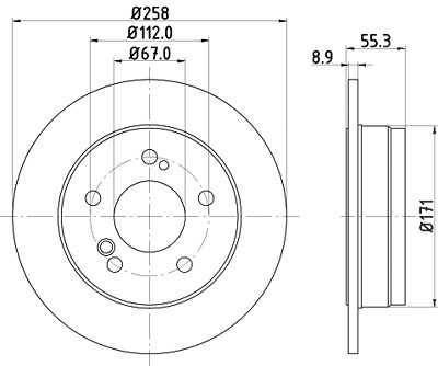 Hella Bremsscheibe [Hersteller-Nr. 8DD355100-961] für Mercedes-Benz von HELLA