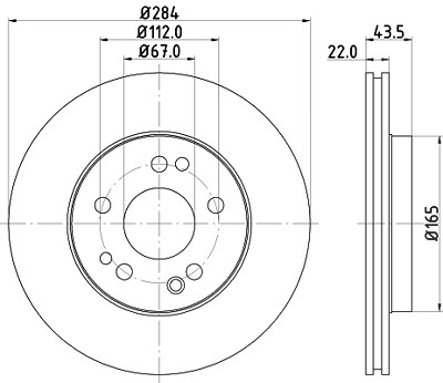 Hella Bremsscheibe [Hersteller-Nr. 8DD355100-941] für Mercedes-Benz von HELLA