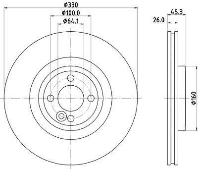 Hella Bremsscheibe [Hersteller-Nr. 8DD355122-731] für Mini von HELLA