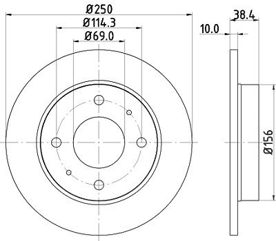 Hella Bremsscheibe [Hersteller-Nr. 8DD355111-531] für Mitsubishi, Smart von HELLA