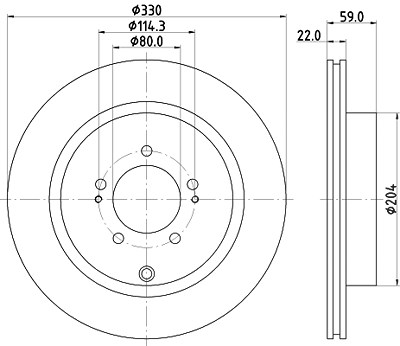 Hella Bremsscheibe [Hersteller-Nr. 8DD355116-881] für Mitsubishi von HELLA