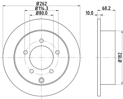 Hella Bremsscheibe [Hersteller-Nr. 8DD355119-181] für Mitsubishi von HELLA