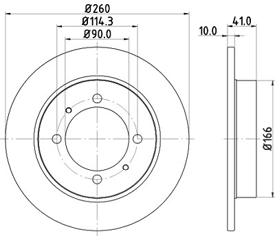 Hella Bremsscheibe [Hersteller-Nr. 8DD355105-471] für Mitsubishi, Proton, Volvo von HELLA