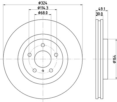 Hella Bremsscheibe [Hersteller-Nr. 8DD355120-271] für Nissan von HELLA