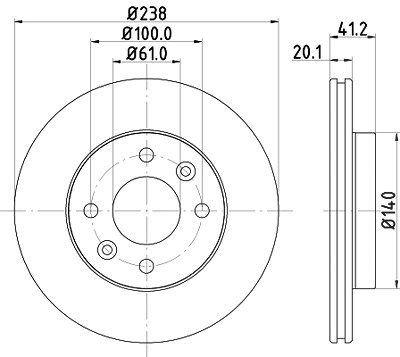 Hella Bremsscheibe [Hersteller-Nr. 8DD355101-261] für Renault, Nissan von HELLA