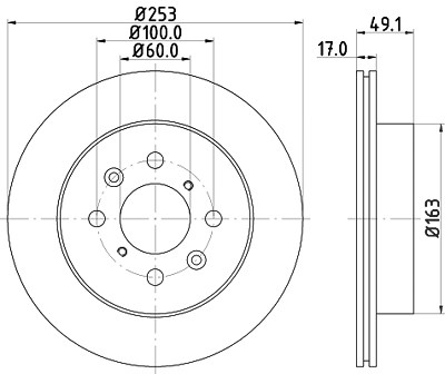 Hella Bremsscheibe [Hersteller-Nr. 8DD355111-591] für Opel, Subaru, Suzuki von HELLA