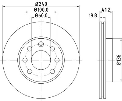 Hella Bremsscheibe [Hersteller-Nr. 8DD355108-331] für Opel von HELLA