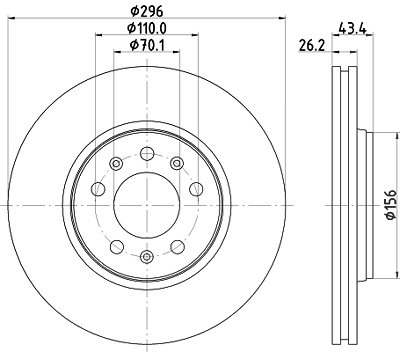 Hella Bremsscheibe [Hersteller-Nr. 8DD355122-371] für Opel von HELLA