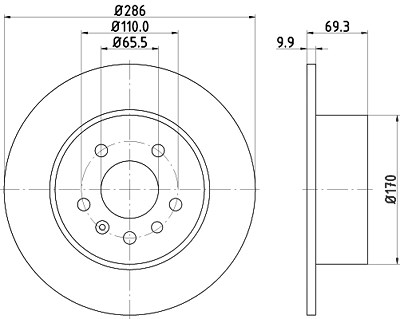 Hella Bremsscheibe [Hersteller-Nr. 8DD355104-701] für Saab, Opel von HELLA