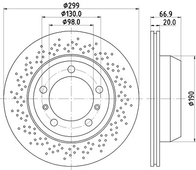 Hella Bremsscheibe [Hersteller-Nr. 8DD355120-221] für Porsche von HELLA