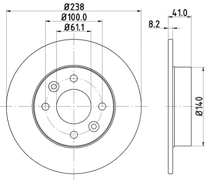 Hella Bremsscheibe [Hersteller-Nr. 8DD355101-221] für Renault von HELLA