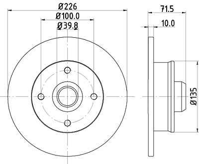 Hella 1x Bremsscheibe [Hersteller-Nr. 8DD355101-661] für Seat, VW von HELLA