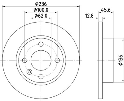 Hella Bremsscheibe [Hersteller-Nr. 8DD355105-871] für Skoda, VW von HELLA