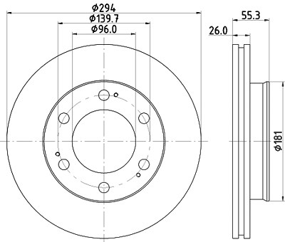 Hella Bremsscheibe [Hersteller-Nr. 8DD355117-161] für Gm Korea, Ssangyong von HELLA