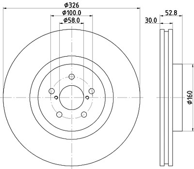 Hella 1x Bremsscheibe [Hersteller-Nr. 8DD355114-651] für Subaru, Toyota von HELLA