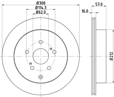 Hella Bremsscheibe Hinterachse Belüftet [Hersteller-Nr. 8DD355116-781] für Suzuki von HELLA