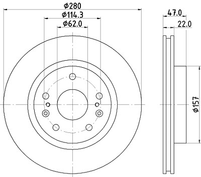 Hella Bremsscheibe Vorderachse Belüftet [Hersteller-Nr. 8DD355120-521] für Suzuki von HELLA