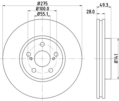 Hella Bremsscheibe [Hersteller-Nr. 8DD355112-331] für Toyota von HELLA