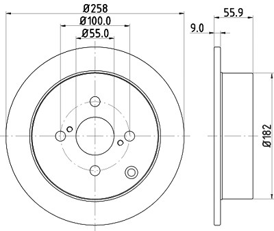 Hella Bremsscheibe [Hersteller-Nr. 8DD355110-471] für Toyota von HELLA