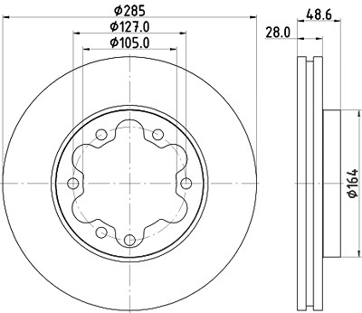 Hella Bremsscheibe [Hersteller-Nr. 8DD355117-421] für Toyota von HELLA