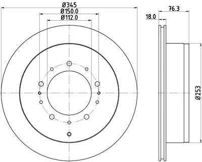 Hella Bremsscheibe [Hersteller-Nr. 8DD355116-331] für Hyundai, Toyota von HELLA