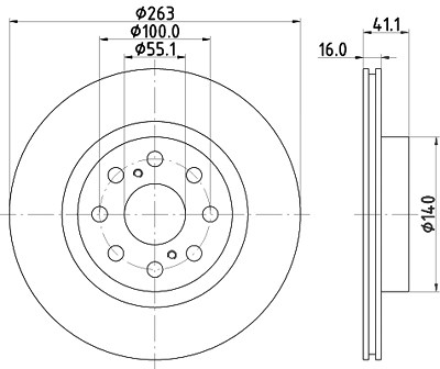 Hella Bremsscheibe [Hersteller-Nr. 8DD355113-081] für Toyota von HELLA