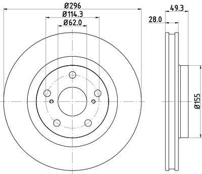 Hella Bremsscheibe [Hersteller-Nr. 8DD355118-561] für Lexus, Toyota von HELLA