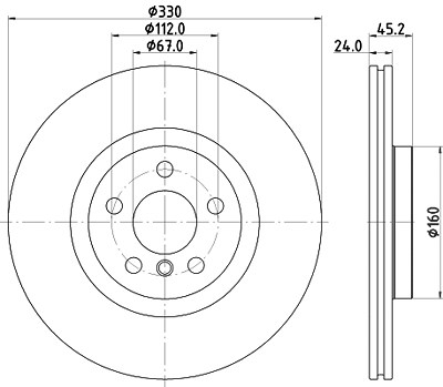 Hella Bremsscheibe Vorderachse Belüftet [Hersteller-Nr. 8DD355122-641] für Mini, BMW von HELLA