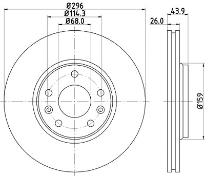 Hella Bremsscheibe Vorderachse Belüftet [Hersteller-Nr. 8DD355116-161] für Renault von HELLA