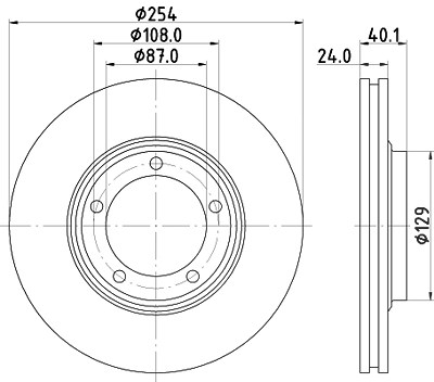 Hella Bremsscheibe Vorderachse Belüftet [Hersteller-Nr. 8DD355117-381] für Hyundai von HELLA