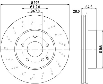 Hella Bremsscheibe Vorderachse Belüftet [Hersteller-Nr. 8DD355114-391] für Mercedes-Benz von HELLA